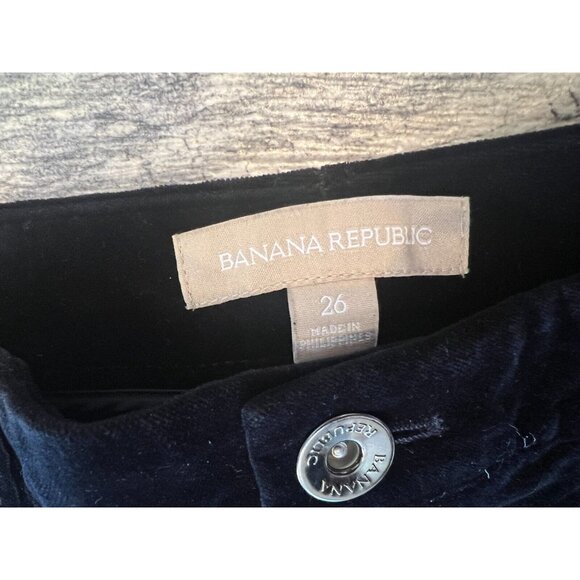 Banana Republic Velour Pants Skinny Ankle Pant Goth 26 Velvet NWOT Holiday Black - Picture 3 of 9